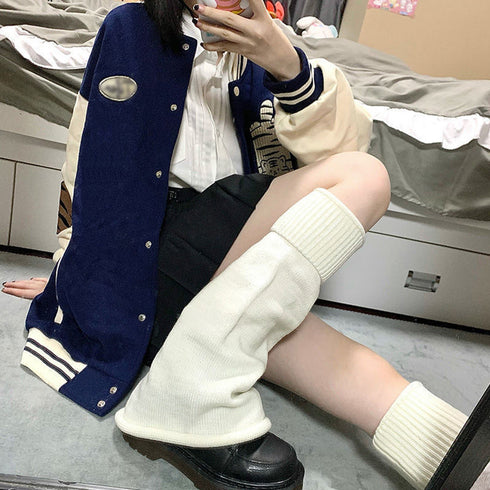 ブーツカットニットレッグウォーマーロング レディース ボリューム 足首ウォーマー 韓国 履きやすい 防寒グッズ 冷え取り ニットレックカバー フレア 美脚スタイル 6HEHONG-002