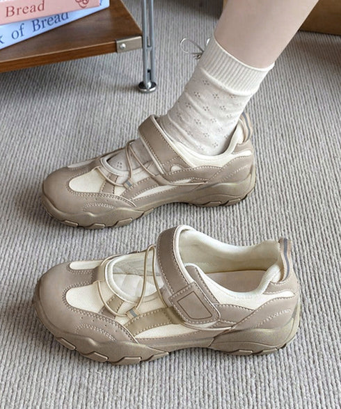 厚底メリージェーンスニーカーバレエコア靴 レディース 軽量スポーツスニーカー韓国風 ストラップスニーカー美脚脚長 歩きやすいシューズ ボリュームソール 疲れにくい 6JLONG-014