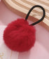ファーヘアゴム ポンポンヘアアクセ韓国風 レディースふわふわ可愛い髪飾りモコモコボリュームファーポニー 秋冬トレンド ワンポイント髪留め簡単まとめ髪ゴム 手首飾り 6KANYX-004