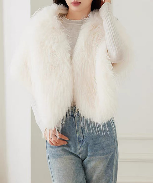 ファーケープ ファーショール 防寒肩掛け エコファーボレロケープ韓国風 ボリュームファーポンチョレディース きれいめドレスケープ 暖かい 結婚式ストールパーティー 6MEIZIMENG-001