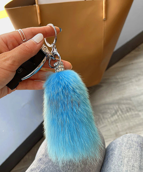 バッグチャームふわふわしっぽキーホルダー カラフル もこもこファーキーホルダー 可愛いバッグアクセサリー ボリューム 尾っぽチャーム キラキラ 鍵やバッグ飾り小物 6YANNI-001
