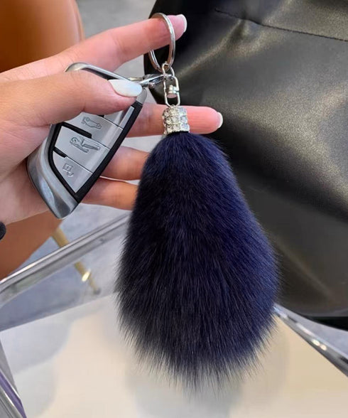 バッグチャームふわふわしっぽキーホルダー カラフル もこもこファーキーホルダー 可愛いバッグアクセサリー ボリューム 尾っぽチャーム キラキラ 鍵やバッグ飾り小物 6YANNI-001