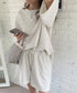 スウェットセットアップ レディース 夏服 スウェットトップス+パンツ 上下2点セット ゆったりプルオーバー 短パン カジュアルルームウェアセット リラックス部屋着 6YYG-001