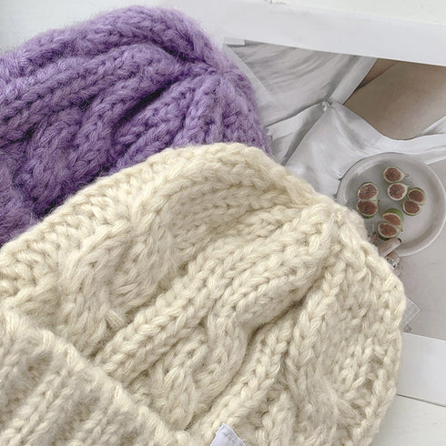 ケーブル編み ニット帽子 レディース秋冬 くさり編み ニットキャップ カラー豊富 ロゴ付きぼうし カジュアル 韓国ファッショ小物 あったか ニットぼうし 全12色 6AIDAI-001