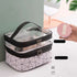 メイクポーチ 大容量 持ち運び収納バッグ 2層構造 化粧ポーチ 小物入れ 旅行お泊りポーチ ブラシポケット付きバニティポーチ 小物入れ トラベルポーチ 持ち手付き 6BYCD-001