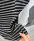 オフショルダーカットソー サイドギャザー ワンショルダーtシャツ レディース ボートネック 肩見せTシャツ 薄手夏t 大人カジュアル 半袖夏服 ボーダーtシャツ 6CCFS-002