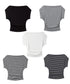 オフショルダーカットソー サイドギャザー ワンショルダーtシャツ レディース ボートネック 肩見せTシャツ 薄手夏t 大人カジュアル 半袖夏服 ボーダーtシャツ 6CCFS-002