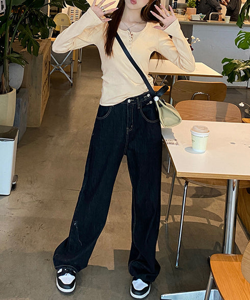 カップ付きリブニットトップス暖かインナー ヘンリーネック 長袖カットソー レディース パッド入りインナートップス 秋冬重ね着保温インナー肌着 大人カジュア 韓国風 6CHUNCHUN-001