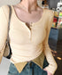カップ付きリブニットトップス暖かインナー ヘンリーネック 長袖カットソー レディース パッド入りインナートップス 秋冬重ね着保温インナー肌着 大人カジュア 韓国風 6CHUNCHUN-001