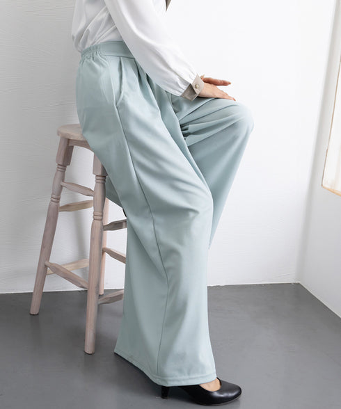 タック入りスカンツワイドパンツレディース とろみパンツ スカンツ春夏 きれいめ ハイウエストフレアパンツ 無地 ロングパンツ 涼しげ 体型カバー ボトムス 韓国風 6CXINI-012