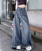 ワイドデニムパンツ 裾フリンジ ジーパン レディース ハイウエストロングパンツ 体形カバー 美脚脚長ボトムス 韓国風ジーンズ カジュアル レトロデニムバギーパンツ 6DAKUANG-002