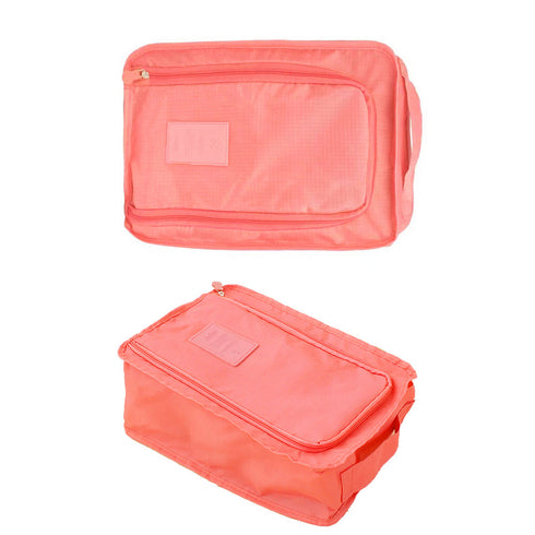 シューズポーチ 持ち運び トラベルグッズ 持ち手付き くつ入れ シンプル 携帯用便利ケース 大容量 旅行用シューズケース ファスナー式開閉 小物入れ コンパクト 6DHX-001