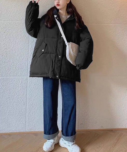 エコダウンジャケット フード付き韓国冬服 暖かいフェイクダウンコート 中綿入りジャケット レディース 軽量 防寒防風保温 ダウンブルゾン カジュアルジャケット厚手 6DRUI-001