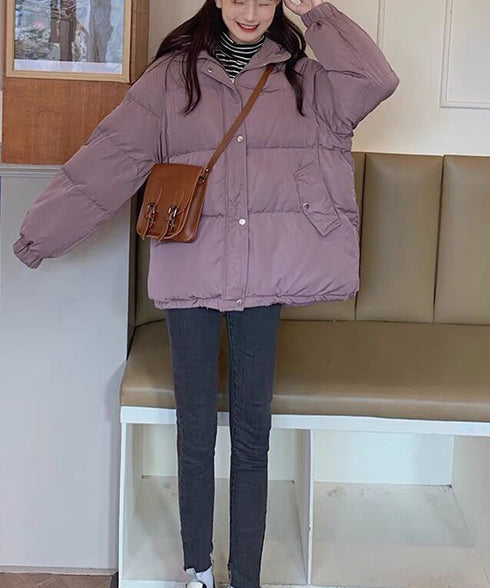 エコダウンジャケット フード付き韓国冬服 暖かいフェイクダウンコート 中綿入りジャケット レディース 軽量 防寒防風保温 ダウンブルゾン カジュアルジャケット厚手 6DRUI-001
