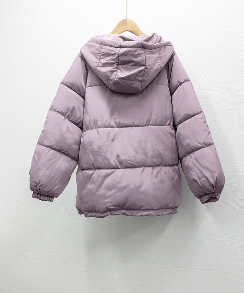 エコダウンジャケット フード付き韓国冬服 暖かいフェイクダウンコート 中綿入りジャケット レディース 軽量 防寒防風保温 ダウンブルゾン カジュアルジャケット厚手 6DRUI-001