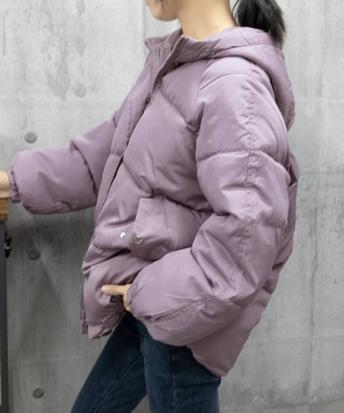 エコダウンジャケット フード付き韓国冬服 暖かいフェイクダウンコート 中綿入りジャケット レディース 軽量 防寒防風保温 ダウンブルゾン カジュアルジャケット厚手 6DRUI-001