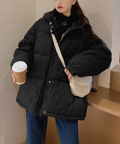エコダウンジャケット フード付き韓国冬服 暖かいフェイクダウンコート 中綿入りジャケット レディース 軽量 防寒防風保温 ダウンブルゾン カジュアルジャケット厚手 6DRUI-001