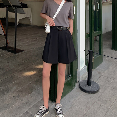 スラックス ワイドパンツ ストレート スラックス ワイドパンツ ストレート ショパン ハイウェスト 短パン 通勤 オフィス 6FEIZHE-003