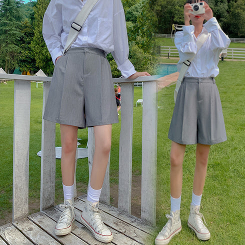 スラックス ワイドパンツ ストレート スラックス ワイドパンツ ストレート ショパン ハイウェスト 短パン 通勤 オフィス 6FEIZHE-003