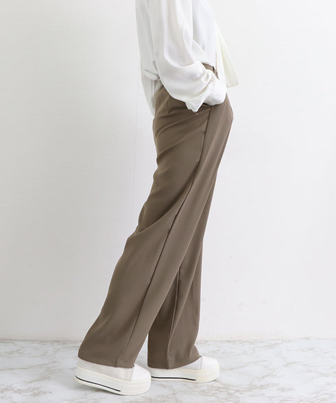 ワイドパンツ タック入り レディース ハイウエスト ストレートパンツ おしゃれ 美脚 セミワイドパンツ 脚長パンツ 春秋夏 カジュアル ロングパンツ 着やせ 6FEIZHE-005