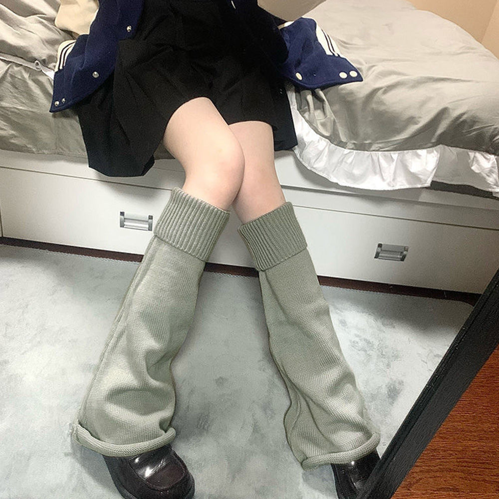ブーツカットニットレッグウォーマーロング