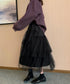 ティアードスカートロングチュールスカート レディース リボン付きスカート ランダムティアードスカート ふんわりミモレ丈スカート 大人可愛いフレアスカート春夏韓国風 6HMEIX-002