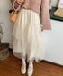 ティアードスカートロングチュールスカート レディース リボン付きスカート ランダムティアードスカート ふんわりミモレ丈スカート 大人可愛いフレアスカート春夏韓国風 6HMEIX-002