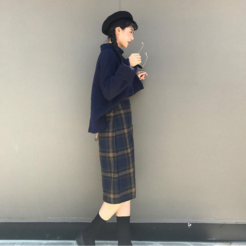 チェックスカート レディース チェックスカート レディース ハイウエスト Aラインスカート ひざ丈 ボトムス 6HSLP-001