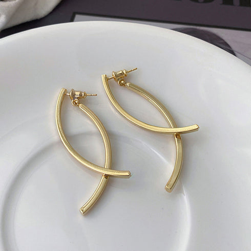 クロスライン ピアス レディース クロスライン ピアス レディース 揺れる おしゃれ アクセサリー ゴールド 耳飾り 韓国風シンプル ピアス 結婚式 6JFENG-001