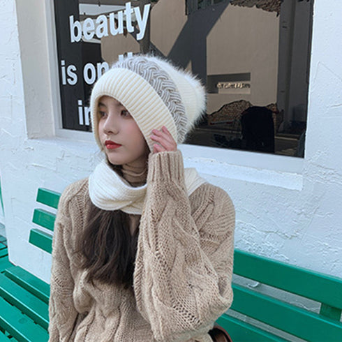 フードウォーマーネックウォーマー2点一体 ニット帽子 ニットマフラー 一体型 フード付マフラー秋冬ストール スノーボード スキー 防寒帽子レディース あったか保温 6JIUS-001