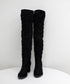 ニーハイブーツ レディース ロングブーツ スエード調 ストレッチ 膝上ブーツ 歩きやすい チャンキーヒール秋冬靴 美脚脚長ブーツ 裏起毛防寒あったかブーツ 細見せ 6JLONG-004