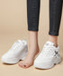 ダッドスニーカー 厚底 レディース 美脚 レトロ レースアップ スニーカー 疲れない ローカット通勤通学靴 ウォーキング履きやすい PUレザーシューズ カジュアル 6JLONG-005