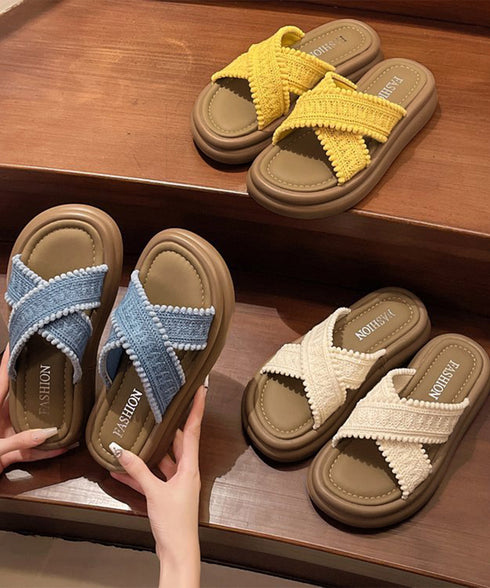 厚底サンダル レディース クロスサンダル 歩きやすい フラットシューズ おしゃれスリッパ リゾートサンダル 旅行 軽量シューズ疲れないサンダル 素足痛くない韓国風 6JLONG-008