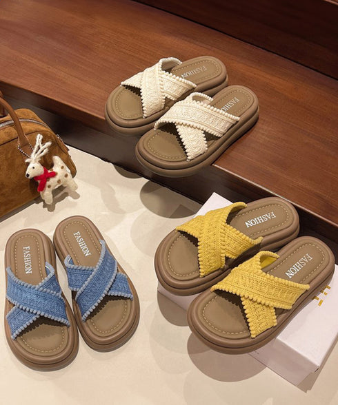 厚底サンダル レディース クロスサンダル 歩きやすい フラットシューズ おしゃれスリッパ リゾートサンダル 旅行 軽量シューズ疲れないサンダル 素足痛くない韓国風 6JLONG-008