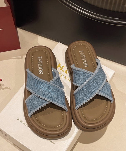 厚底サンダル レディース クロスサンダル 歩きやすい フラットシューズ おしゃれスリッパ リゾートサンダル 旅行 軽量シューズ疲れないサンダル 素足痛くない韓国風 6JLONG-008