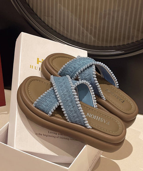 厚底サンダル レディース クロスサンダル 歩きやすい フラットシューズ おしゃれスリッパ リゾートサンダル 旅行 軽量シューズ疲れないサンダル 素足痛くない韓国風 6JLONG-008