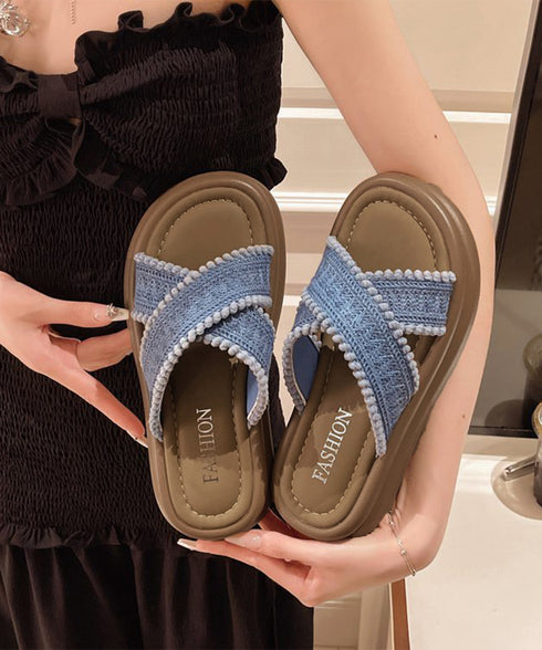 厚底サンダル レディース クロスサンダル 歩きやすい フラットシューズ おしゃれスリッパ リゾートサンダル 旅行 軽量シューズ疲れないサンダル 素足痛くない韓国風 6JLONG-008