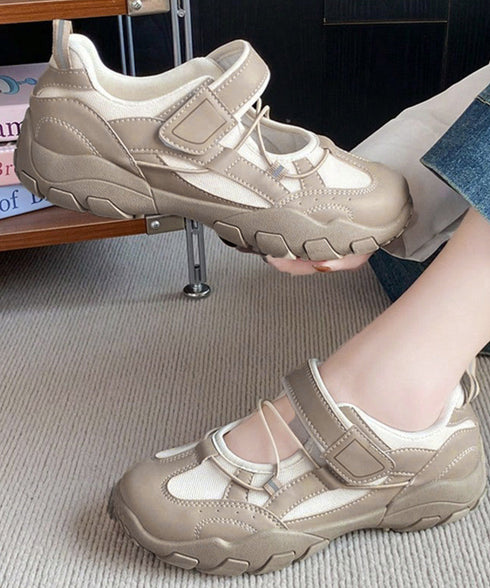 厚底メリージェーンスニーカーバレエコア靴 レディース 軽量スポーツスニーカー韓国風 ストラップスニーカー美脚脚長 歩きやすいシューズ ボリュームソール 疲れにくい 6JLONG-014