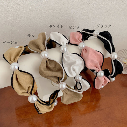 カチューシャ ヘアアクセサリー 韓国風 おしゃれ ヘアアレンジ フェイクパール 髪留め シンプル 痛くない 髪飾り ワイド 大人かわいい プチプラ 6KANYX-002