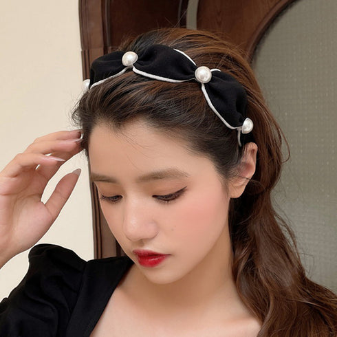 カチューシャ ヘアアクセサリー 韓国風 おしゃれ ヘアアレンジ フェイクパール 髪留め シンプル 痛くない 髪飾り ワイド 大人かわいい プチプラ 6KANYX-002