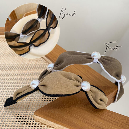 カチューシャ ヘアアクセサリー 韓国風 おしゃれ ヘアアレンジ フェイクパール 髪留め シンプル 痛くない 髪飾り ワイド 大人かわいい プチプラ 6KANYX-002