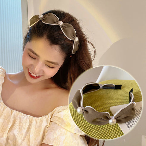 カチューシャ ヘアアクセサリー 韓国風 おしゃれ ヘアアレンジ フェイクパール 髪留め シンプル 痛くない 髪飾り ワイド 大人かわいい プチプラ 6KANYX-002