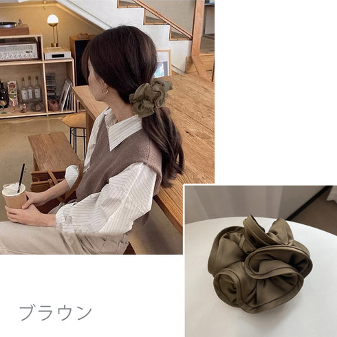 シュシュ大きめ 大人 ボリュームヘアゴム まとめ髪 ヘアアレンジ グッズ 上品ヘアアクセサリー 髪飾り ハーフアップ ポニーテール ヘアゴム 韓国髪留め おしゃれ 6KANYX-003