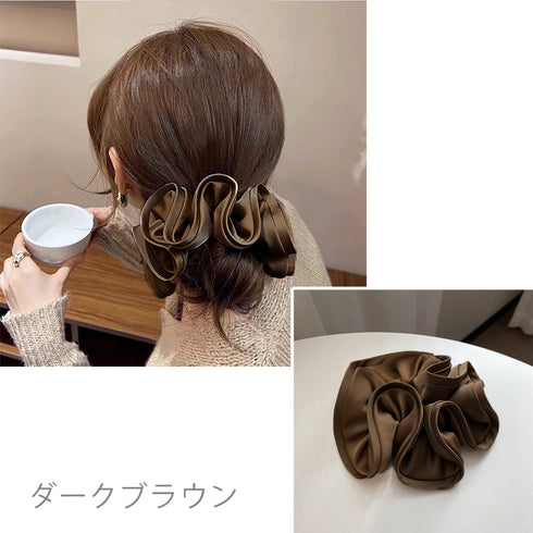 シュシュ大きめ 大人 ボリュームヘアゴム まとめ髪 ヘアアレンジ グッズ 上品ヘアアクセサリー 髪飾り ハーフアップ ポニーテール ヘアゴム 韓国髪留め おしゃれ 6KANYX-003