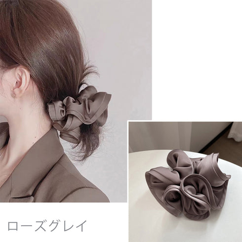 シュシュ大きめ 大人 ボリュームヘアゴム まとめ髪 ヘアアレンジ グッズ 上品ヘアアクセサリー 髪飾り ハーフアップ ポニーテール ヘアゴム 韓国髪留め おしゃれ 6KANYX-003