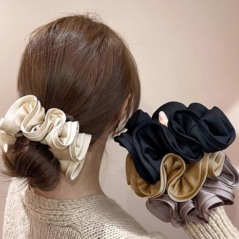 シュシュ大きめ 大人 ボリュームヘアゴム まとめ髪 ヘアアレンジ グッズ 上品ヘアアクセサリー 髪飾り ハーフアップ ポニーテール ヘアゴム 韓国髪留め おしゃれ 6KANYX-003