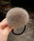 ファーヘアゴム ポンポンヘアアクセ韓国風 レディースふわふわ可愛い髪飾りモコモコボリュームファーポニー 秋冬トレンド ワンポイント髪留め簡単まとめ髪ゴム 手首飾り 6KANYX-004