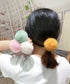 ファーヘアゴム ポンポンヘアアクセ韓国風 レディースふわふわ可愛い髪飾りモコモコボリュームファーポニー 秋冬トレンド ワンポイント髪留め簡単まとめ髪ゴム 手首飾り 6KANYX-004
