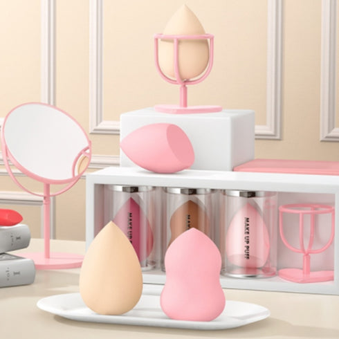 メイクスポンジ 収納スタンド 3D メイクスポンジ 収納スタンド 3D 立体型 ひょうたん型 しずく型 お買得 ポータブル 6KTZ-001