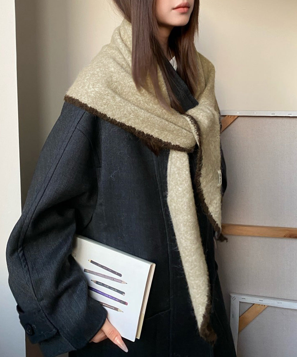 パイピング三角ショールマフラー韓国風秋冬